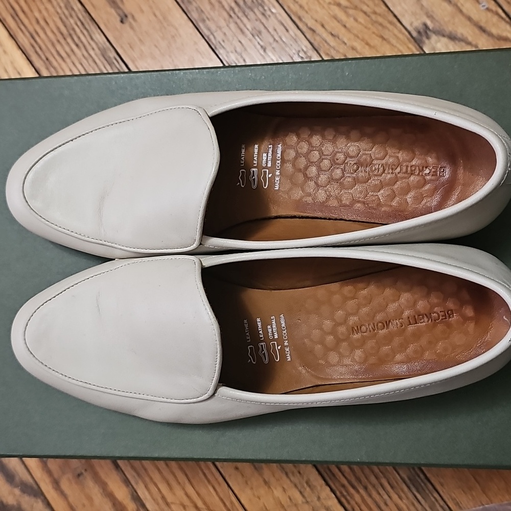 Beckett Simonon Greta Belgian Loafers Size 8 In Dove - Picture 2 of 7